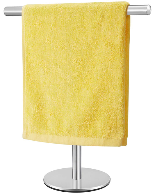 Standing Hand Towel Holder, T-Shape Towel Rack Stand, Stainless Steel Towel Bar for Bathroom Kitchen Vanity Countertop, Nickel