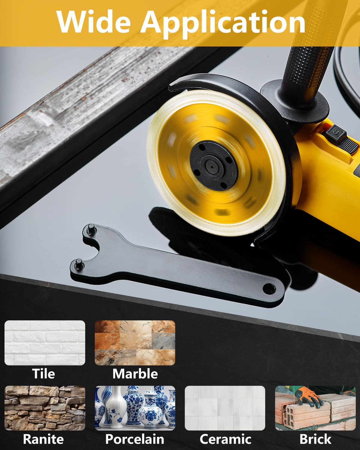 ZORUNNA Diamond Saw Blades,Super Thin 4.5" Diamond Blade for Grinder, 2Pcs Tile Blade 4-1/2" for Chip-Free Cutting Porcelain Ceramic Granite Marble Tile.