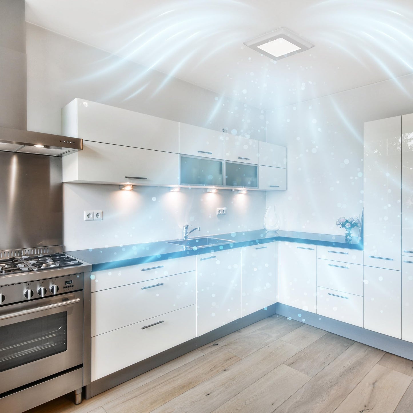 ZAGO Bathroom Exhaust Fan with LED Light: 100 CFM 1.2 Sones Quiet Powerful Ceiling Vent Fans Lamp combo for Quick Shower Steam Removal and Consistently Fresh Air Ventilation Ideal for Household Bath