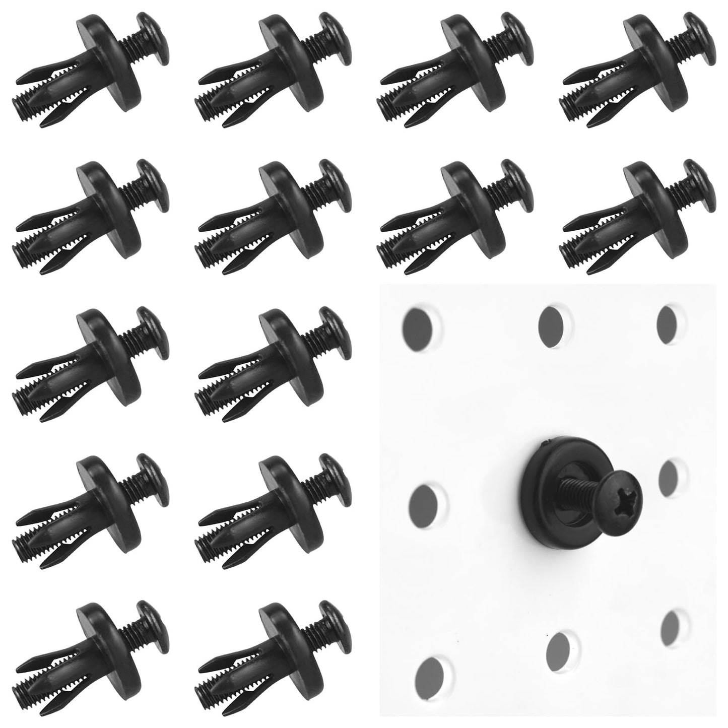 G.CORE Pegboard Peg Hooks Accessories - 40 Set Pegs with Inserts and Screw Fit 1/4 Pegboards Multi-Functional for Hanging and Mounting - Utility Tool Hanger Organizers (Large Size)
