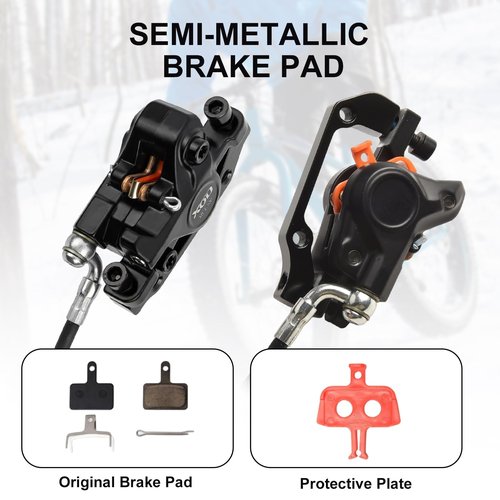 E-Bike Hydraulic Disc Brake Set Electric Power Control Shifter, Aluminum Front 140/160mm Rear 160/180mm Brake Rotors, Left/Right-Front/Rear Braking Direction For Scooter And Motorcycle(front+rear)