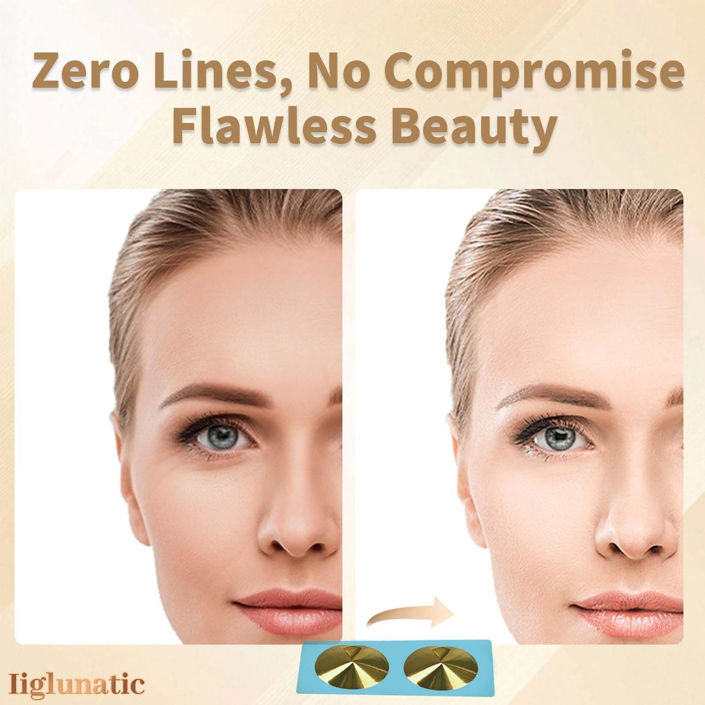 Iiglunatic Tanning Goggles, Tanning Eye Protection 50sets - Latex-Free Disposable for Stand-Up Tanning Beds, Salon & Home Use_Gold