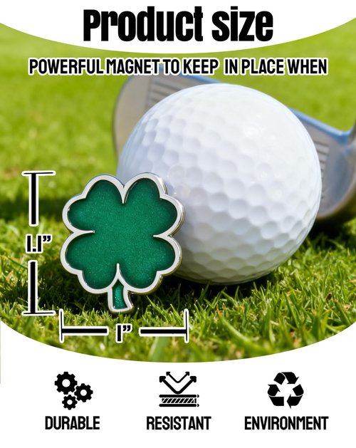 BSTWARM 50 Pcs Golf Ball Markers - Four Leaf Clover, Cute Funny Novelty Golf Markers, Golf Accessories Gifts Ball Position Marking Disc for Men Weman Golfers