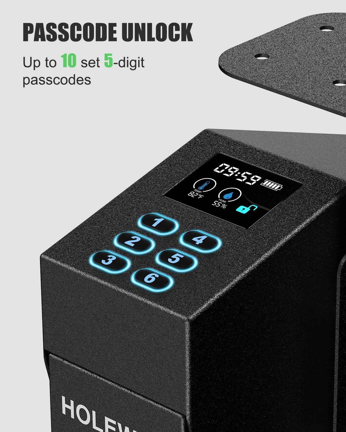 Quick Access Bedside Gun Safe - Single Mount Pistol Safe for Nightstand & Desk