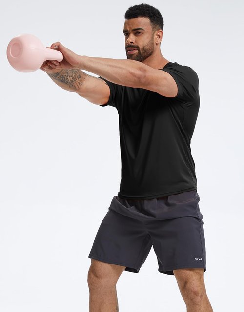 KINSWT Men's Athletic T-Shirts - Dry Fit UPF 50+ Cooling Short Sleeve Gym Tees | Quick Dry Running Tops