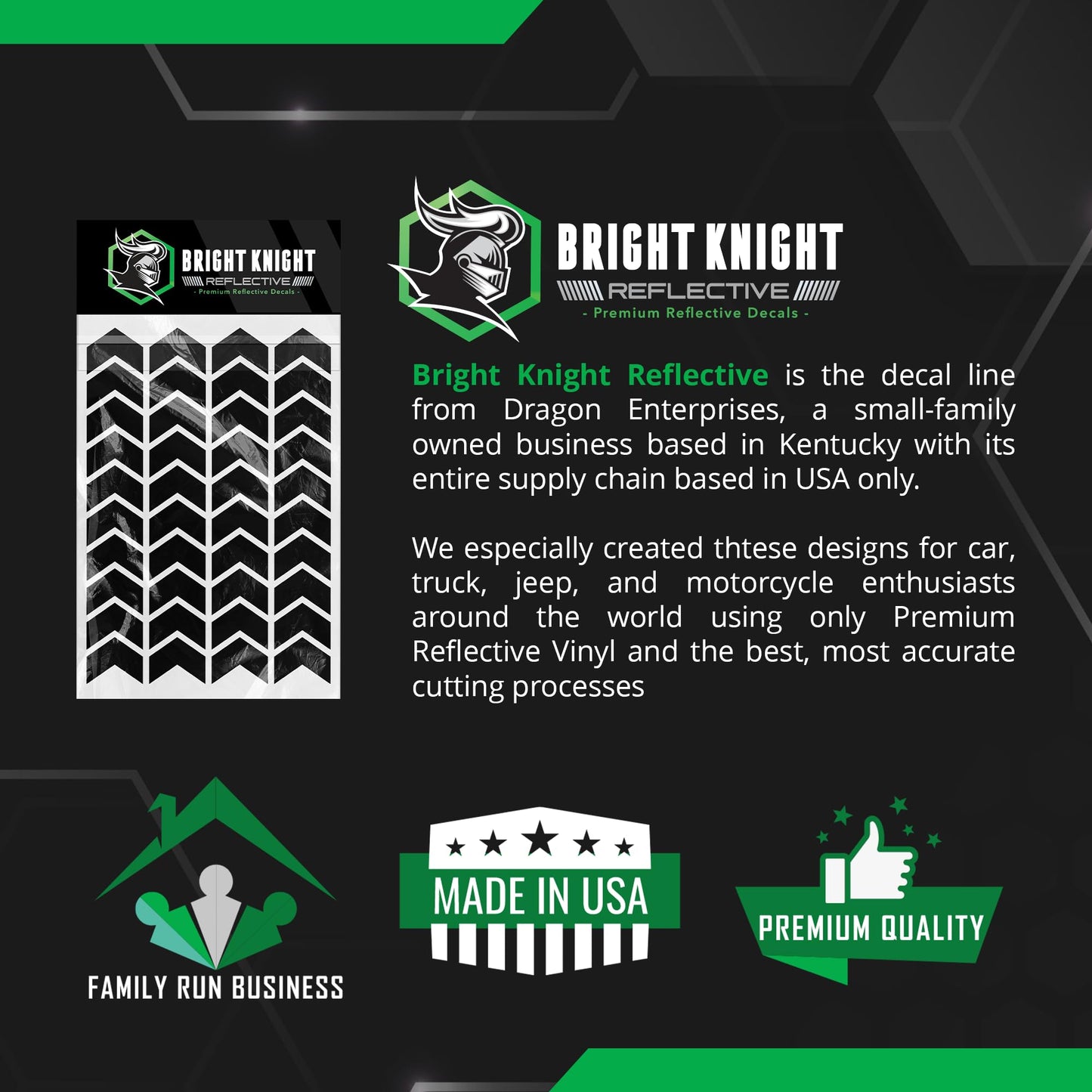 Bright Knight Decals Chevron Hard Hat Reflective Stickers, 1" Black Acyclic Adhesive Vinyl Tape Made with 3M Reflector Tape, Bicycle Helmet Reflective Tape Outdoor Waterproof for High-Visibility