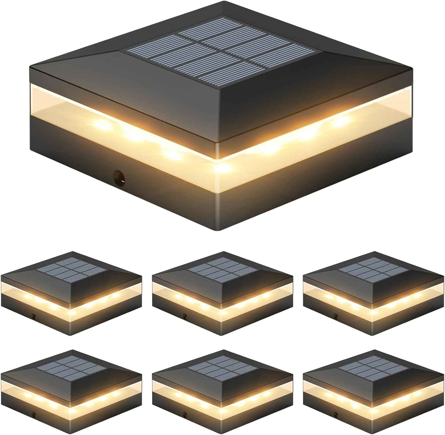 Solar Post Cap Lights - 12 Pack with 72 LEDs, 3 Color Modes, Waterproof for 4x4 Fence & Deck