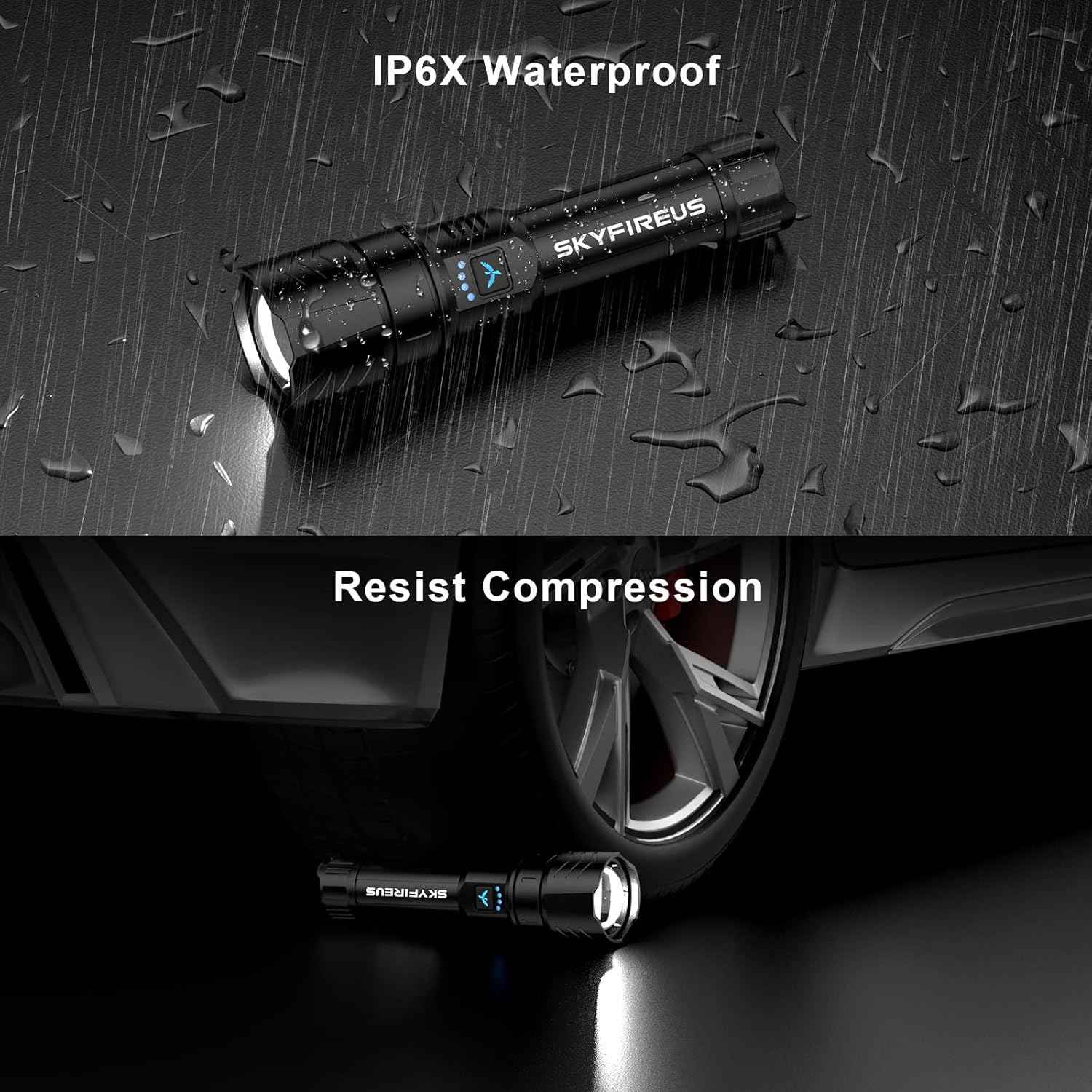 2000 Lumen Rechargeable LED Flashlight - Waterproof Tactical Light with Zoom & 4 Modes for Camping & Outdoor Use
