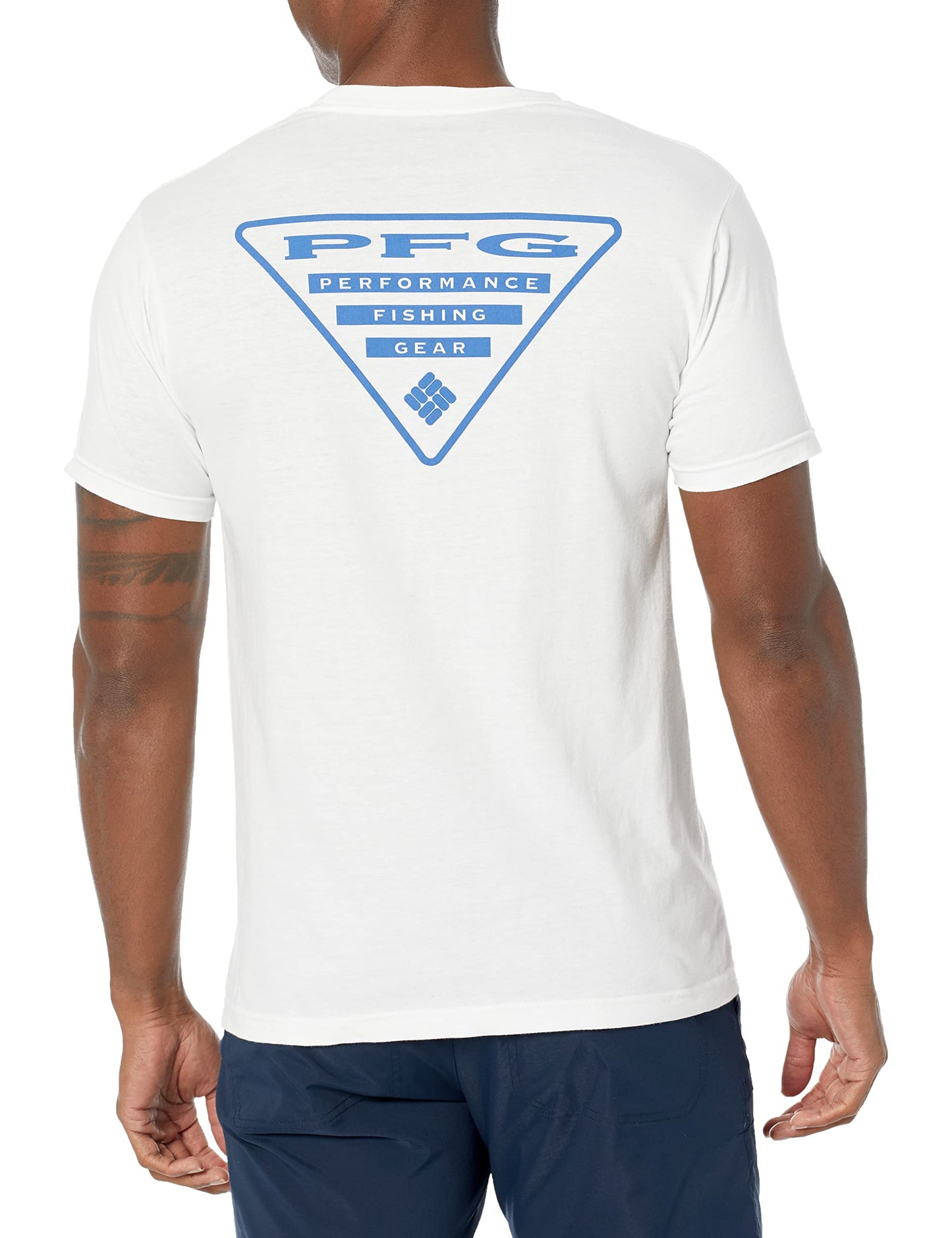 Columbia Apparel Men's PFG Graphic T-Shirt Shirt, White/Triangle, Medium