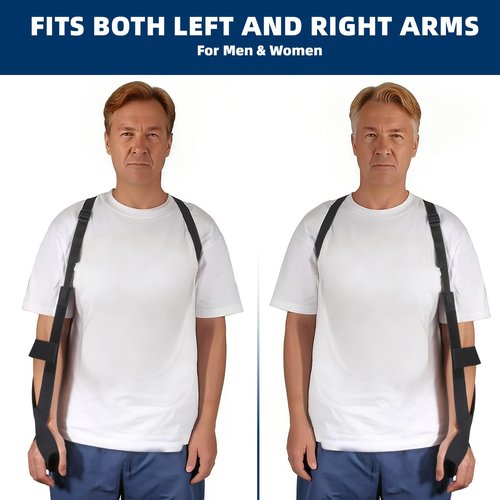 Cnosky 5702957 Arm Sling, Adjustable shoulder Strap with 4-Lab Lock, Breathable fabric for All-Day Comfortable, Black (Large: Height 5'10"-6'4",Weight 180-235 lb)
