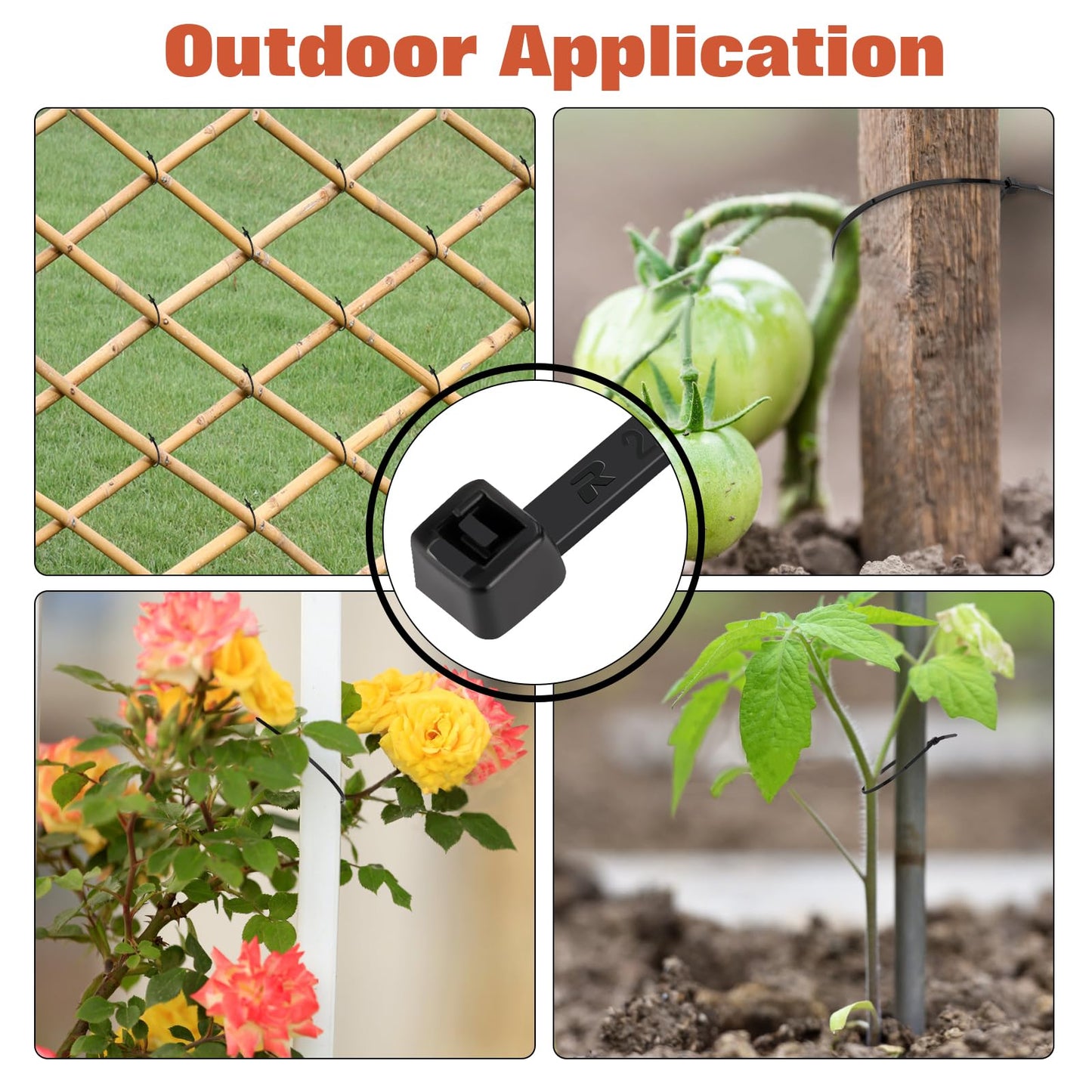 500 PCS Small Black Cable Zip Ties 10 inch, Thin Plastic Wire Zip Ties Strap for Chain Link Fence, Durable Zipties 45 LB for Machinery, Vehicles, Farms