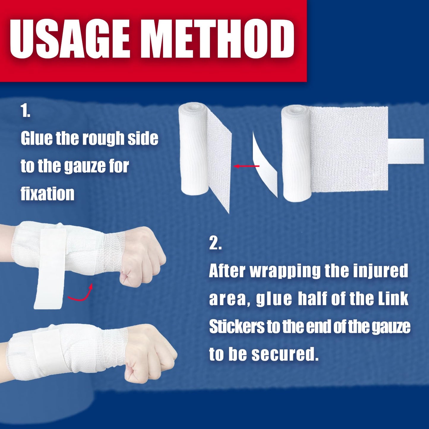 KIWAEZS 24 Pack Gauze Rolls Bandages 4 ” x 4.1 yd Premium Quality Lint and Latex-Free Conforming Stretch Designed for Wound Care for Wound Dressing Support(Ideal for Home and car First aid Kits)