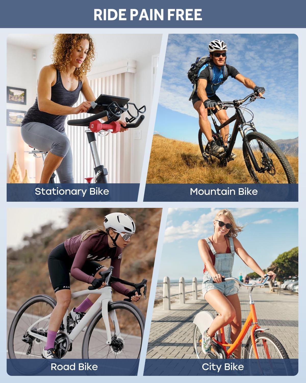 Skiennix Bike Seat Cushion - Comfortable Gel Saddle Cover for Indoor & Outdoor Cycling | Universal Fit for Peloton & Road Bikes