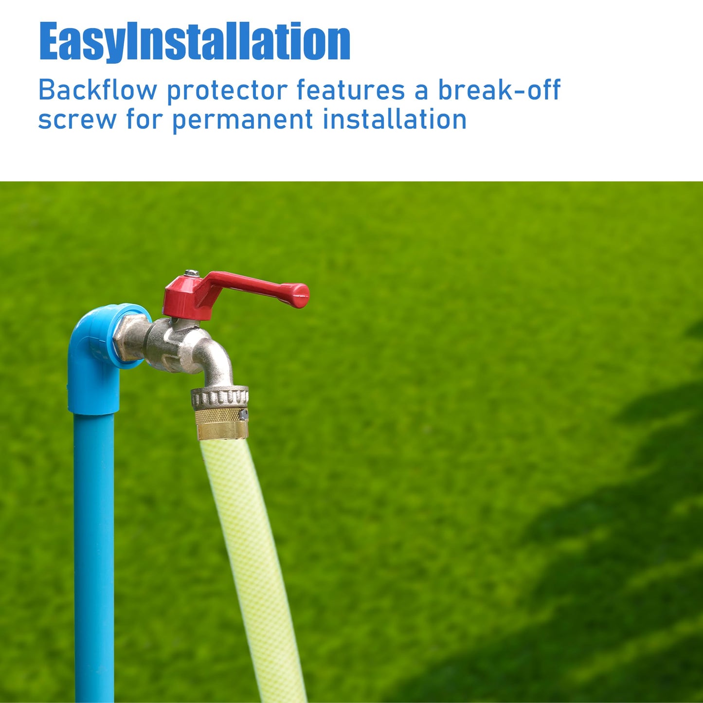 Hourleey 2 Pack Faucet Vacuum Breaker, 3/4 Inch Solid Brass Anti-Siphon Hose Bib Backflow Preventer for Garden Spigot RV