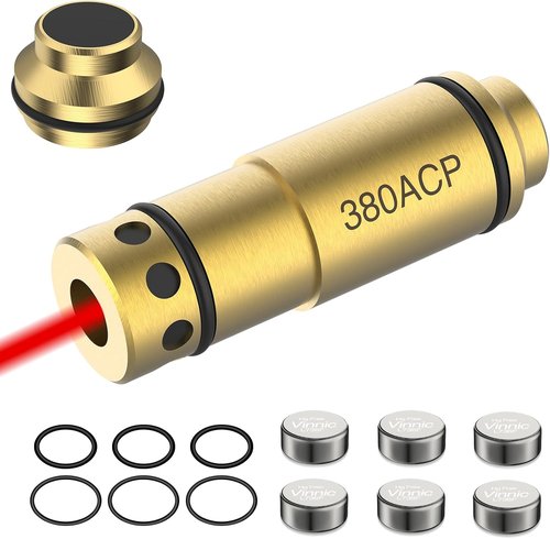 LaserLyte 9mm/380ACP/40SW/38SPL/45ACP/223 Laser Training Cartridge - Enhance Dry Fire Training with Replaceable Back Caps