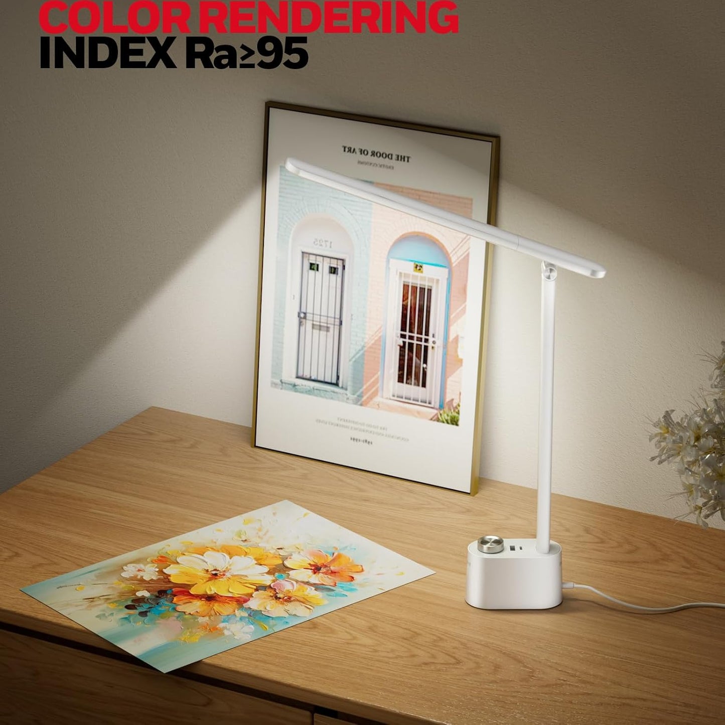 Honeywell H01 Pro LED Desk Lamp - Dimmable Foldable Light with USB Charging & 3 Color Modes for Home Office