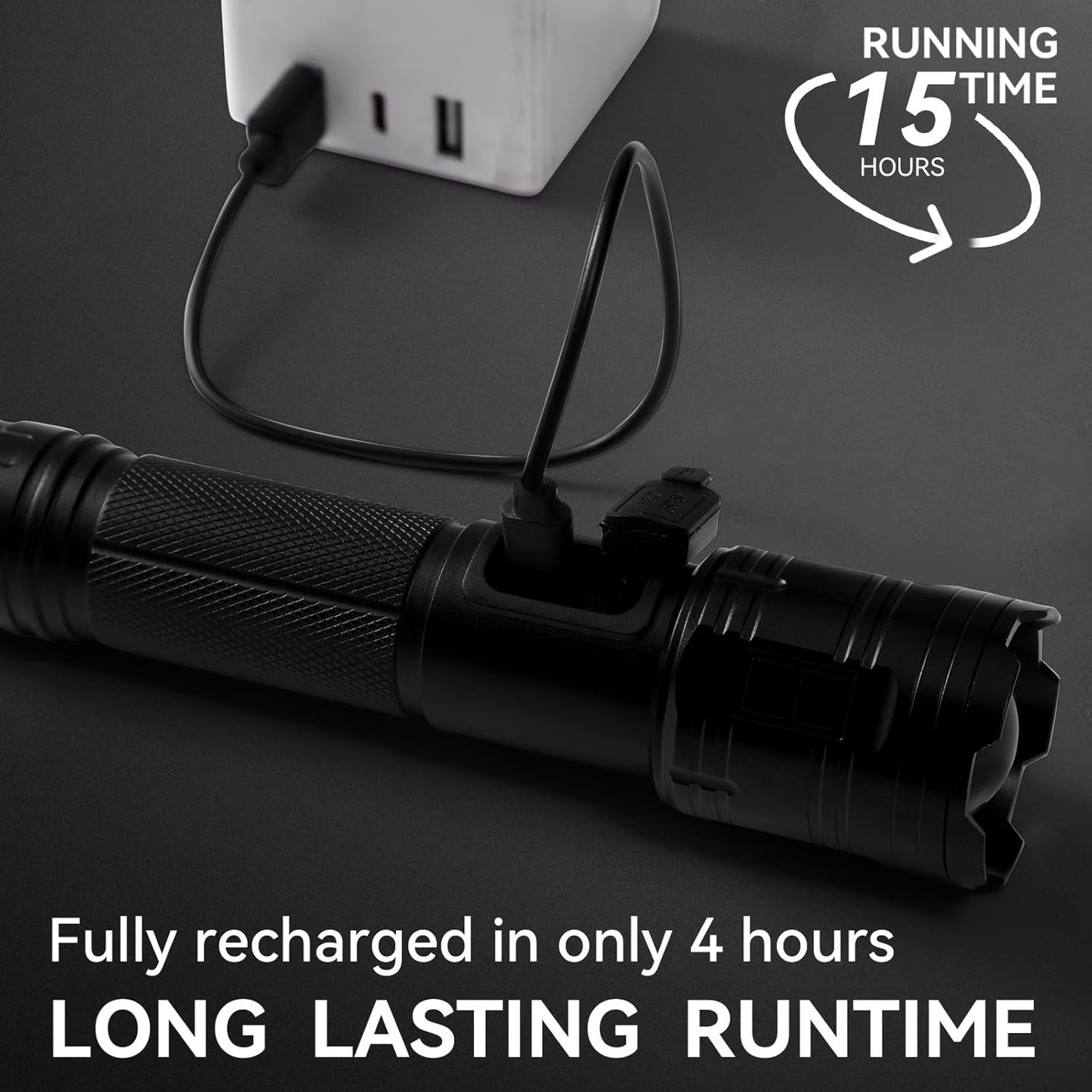 90,000 Lumen Rechargeable LED Flashlights - 2 Pack Super Bright, 5 Modes for Home & Outdoor Use