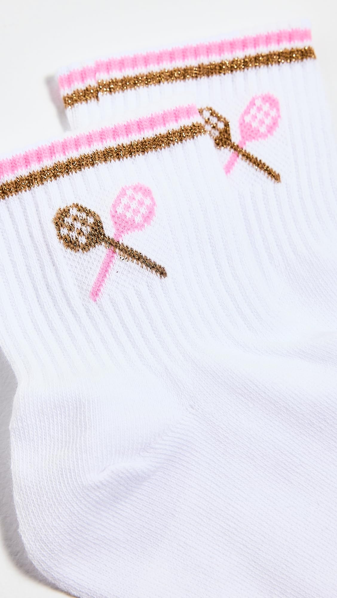 STEMS Women's Prep School Ankle Socks, Pink/Ivory, One Size