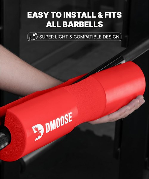 DMoose Fitness Barbell Pad - Non-Slip Thick Foam Cushion for Hip Thrusts & Squats | Fits All Olympic Bars