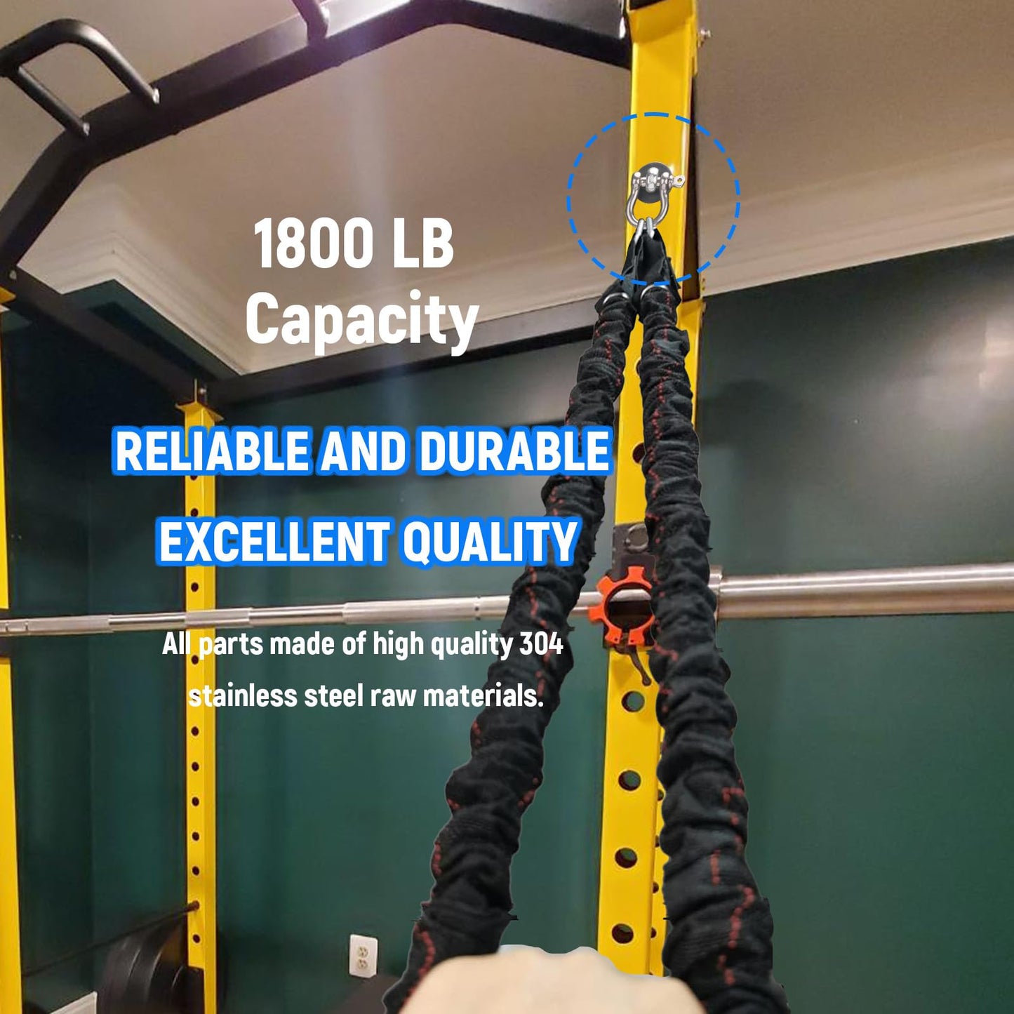Dsyboko Power Rack Attachments 2 Pack - Resistance Band Hooks for Squat Rack O-Ring Attachment for Squat Rack