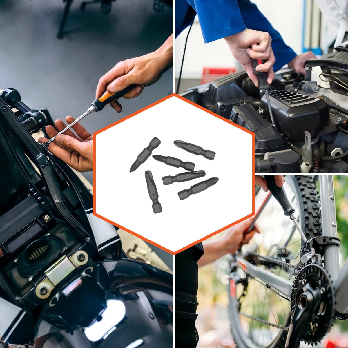 6Pcs 35mm JIS Screwdriver Bit Set with Magnetic Tip, 1/4 Hex Shank, S2 Alloy Steel & 6-Slot Storage Strip – Perfect for Japanese Motorcycles, Cars, Bicycles, and Equipment (JIS #1x2#2x2#3x2)