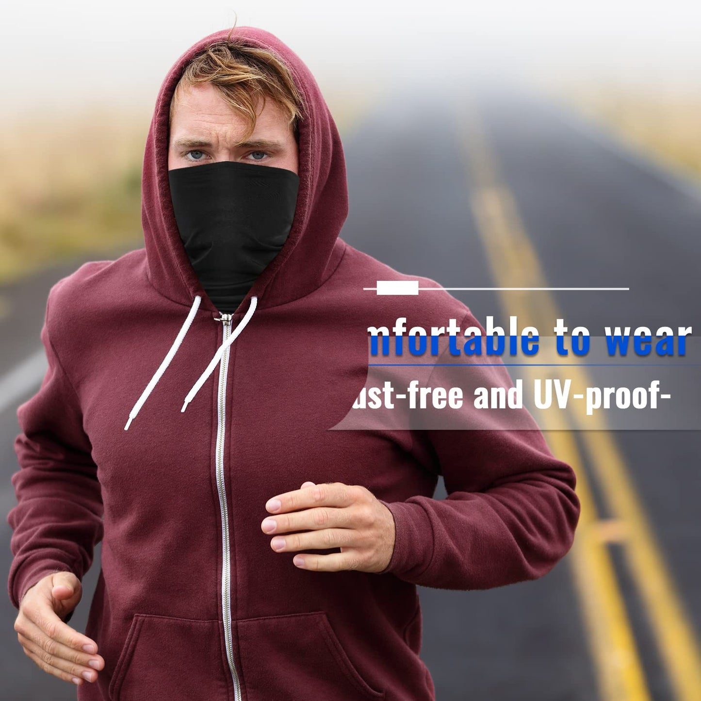 Jecery 60 Pcs Neck Gaiter Face Cover UV Protection Scarf Bulk Mask Breathable Balaclava Bandana for Men Women Outdoor Sports(Black)
