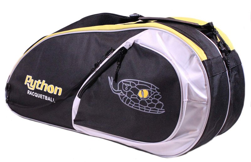 Python Deluxe "3R" (3 Racquet) Racquetball Bag Series (Black/Yellow)