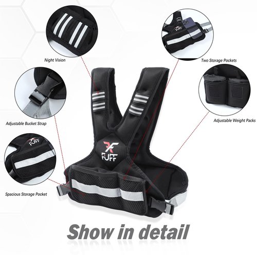 FUFF Weighted Vest Woman, 11-20 Lb Adjustable Weight Vest for Women Men, Female Strength Training Body Vest for Walking Exercise Running Workout