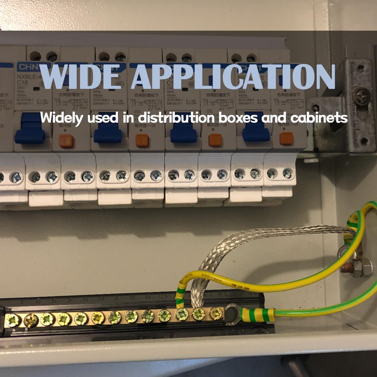 Tugermoola 4PCS Grounding Bus Bar 10 Positions Electrical Ground Bus Bars Brass Wire Screw Terminal Block OLA002-10K