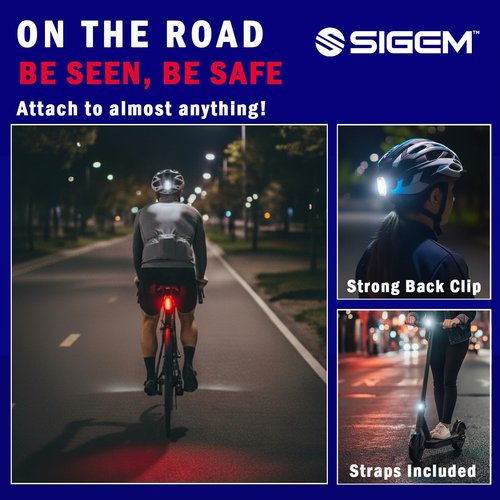 LED Safety Lights + FREE Bonuses | Clip on Flashing Strobe Light High Visibility for Running Jogging Walking Cycling Best reflective gear for Kids Dogs Bicycle Helmet and Bike Tail light (White-White)