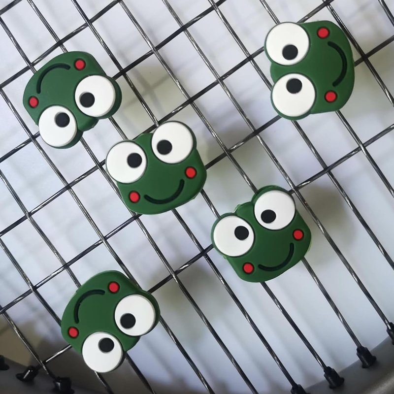 ZQTSANKESL 5pcs Tennis Racket Shock absorbers, Soft Silicone Tennis Racket Shock absorbers, Cute Pattern, Protecting Your Wrist and reducing the Impact of Tennis (Frog Pattern)