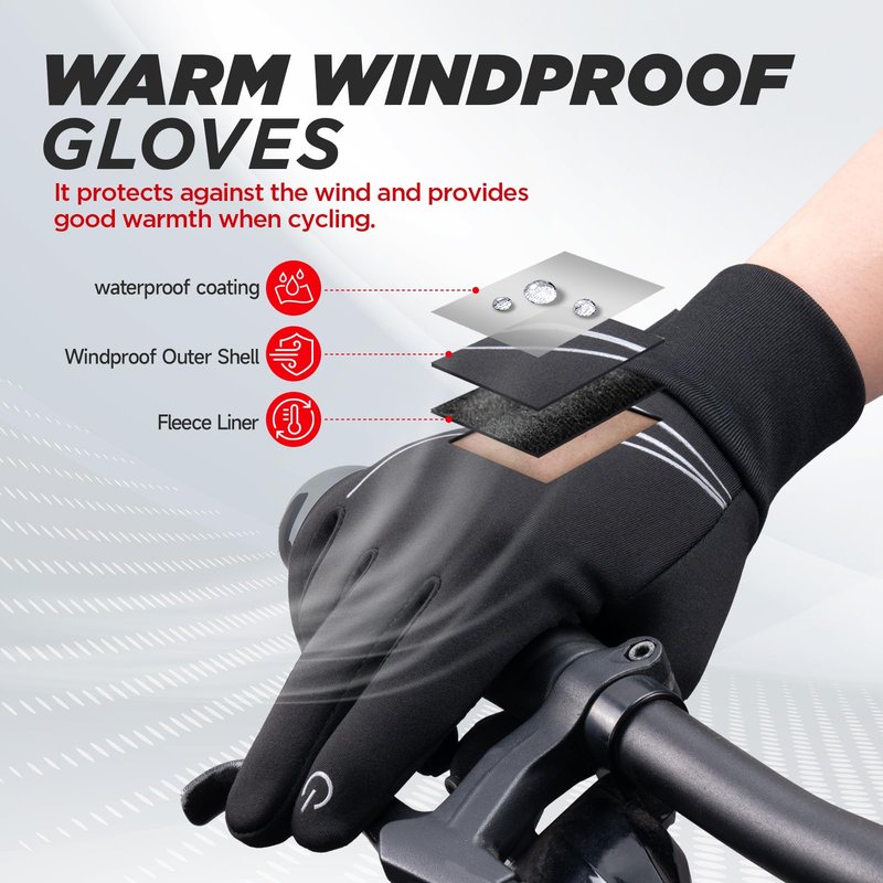 RUIXUE Winter Gloves for Men Women, Warm Thermal Windproof Touchscreen Non-Slip