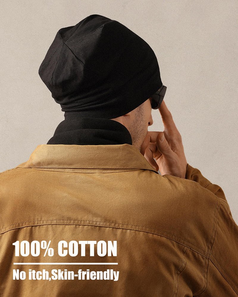 ROYBENS 100% Cotton T-Shirt Beanie for Women Men Slouchy Beanies Soft Hipster Daily Hat Lightweight Skull Cap