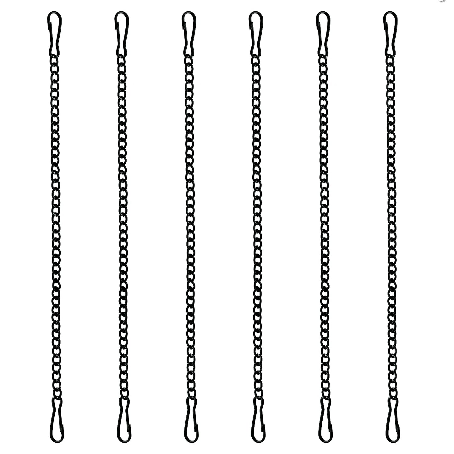 6 Pcs 20 Inch Stained Glass Window Hanging Chain - Black Window Art Decor, Patio Garden Outdoor Decorative Glass Panels