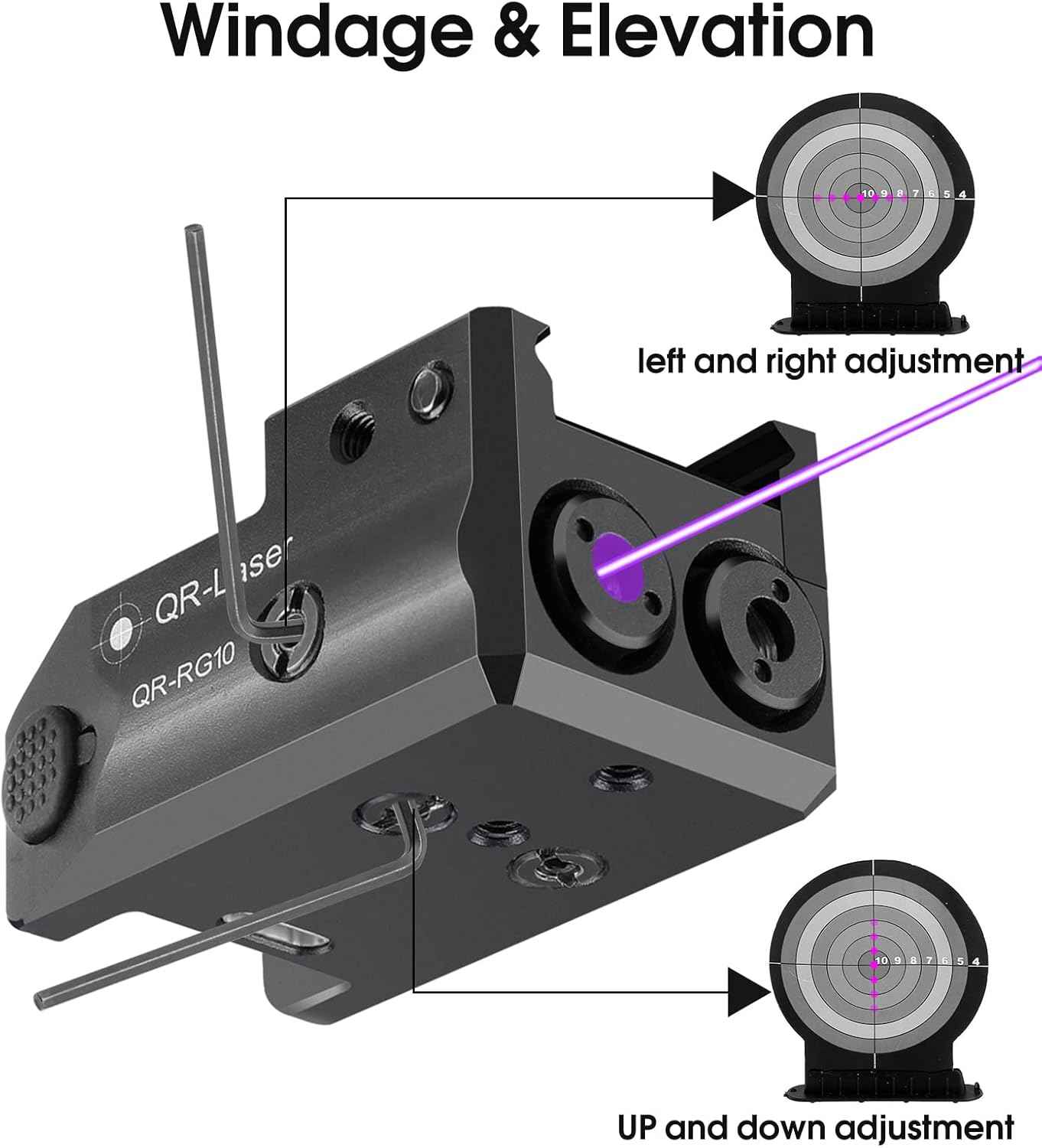 800 Lumens Tactical Flashlight Laser Sight Combo - USB Rechargeable LED Light for Handguns