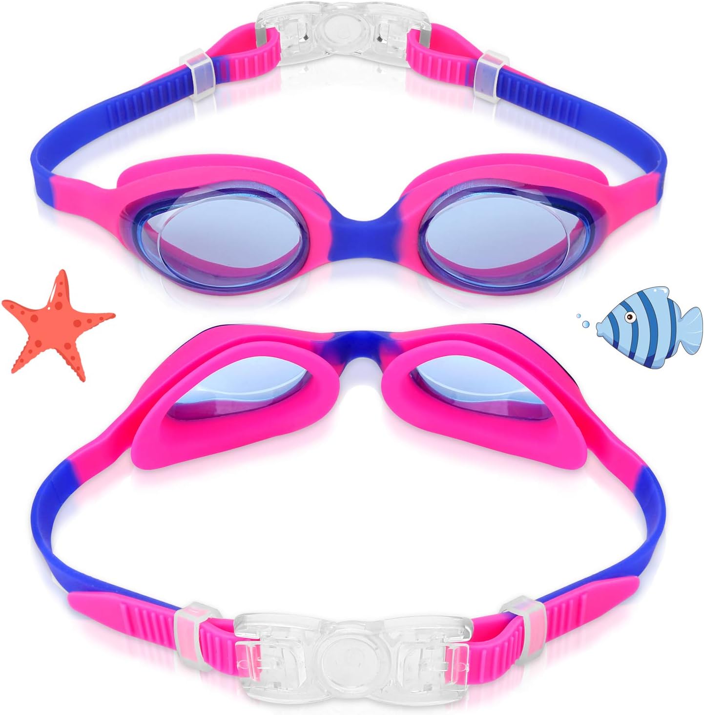 Skiennix Kids Swim Goggles - Comfortable & Adjustable for Ages 2-12 | Perfect for Boys & Girls