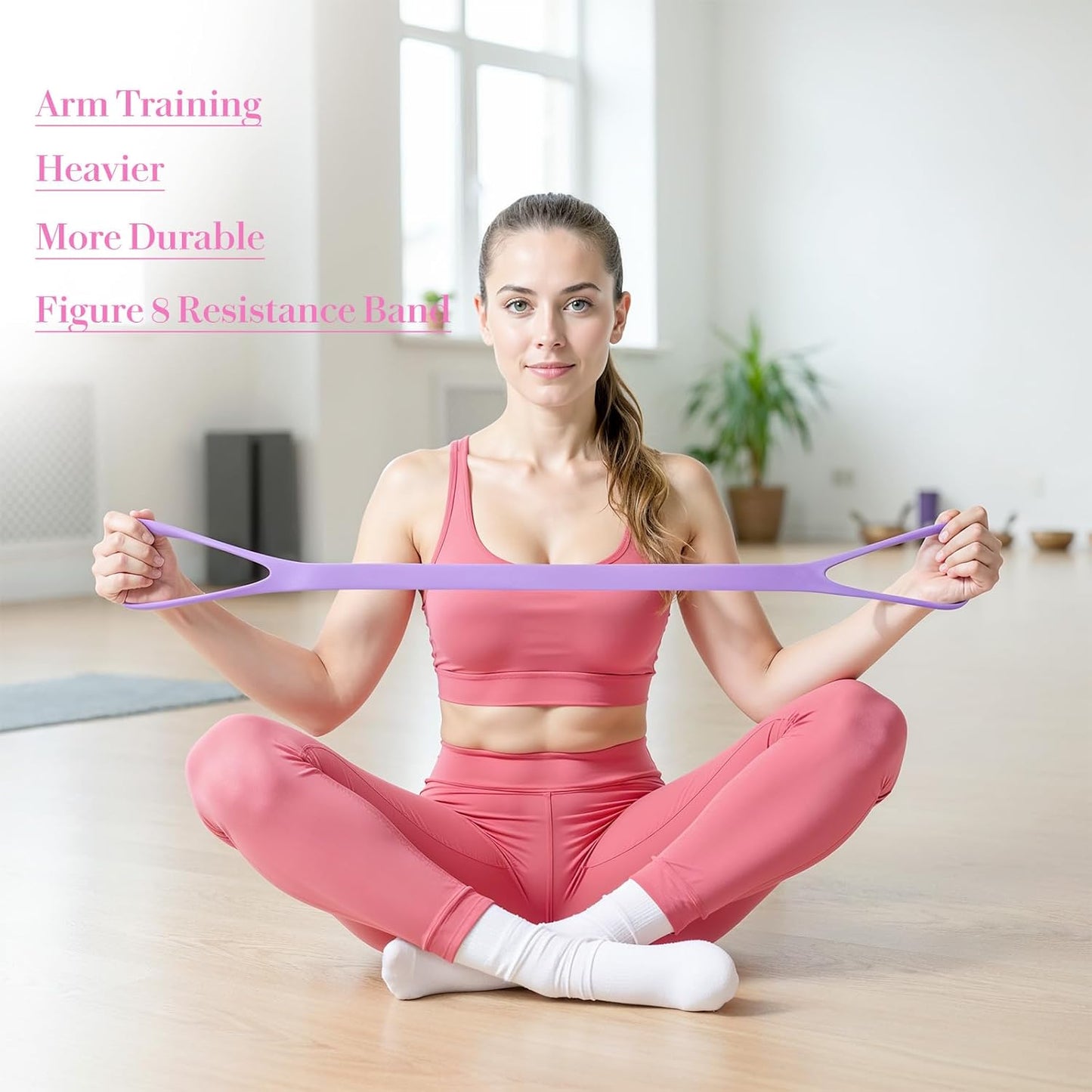 Skiennix Figure 8 Resistance Band - Elastic Workout Bands for Arm, Back & Shoulder Training