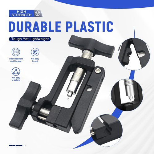 2-in-1 Hose Cutter & Needle Driver Tool for Bicycle Hydraulic Brake Repair, Lightweight Aluminum Alloy with Plastic Handle, MTB Road Bike Oil Line Cutting and Fitting Installation Tool