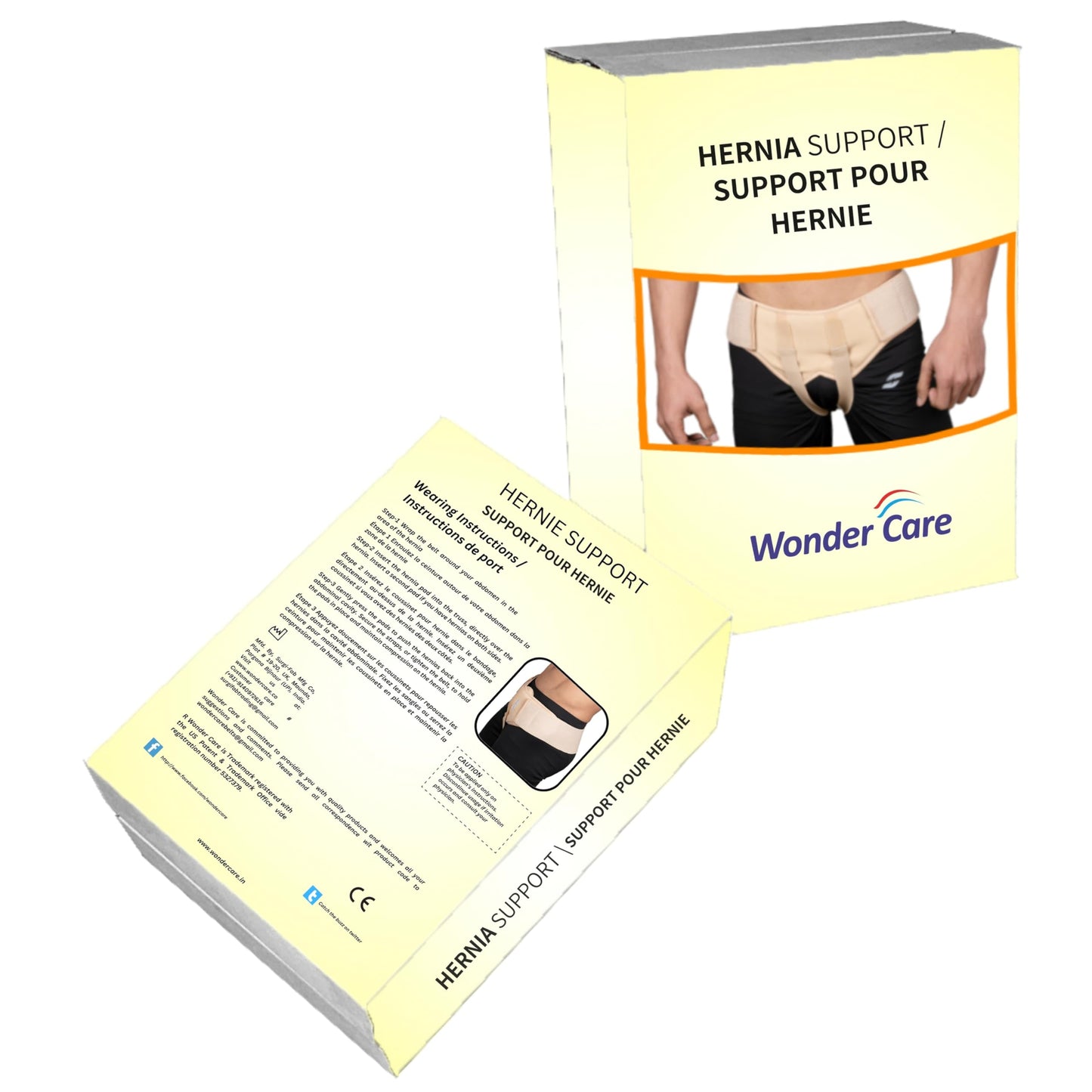 Wonder Care Grey Inguinal Hernia Support Truss brace for Single/Double Inguinal or Sports Hernia with Two Removable Compression Pads & Adjustable Groin Straps Surgery & injury Recovery belt