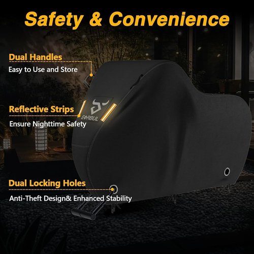 EVERBUL Bike Cover - Outdoor Waterproof Bicycle Cover for 2 or 3 Bikes | 87'' L x 47'' W x 47'' H, Heavy Duty 420D Fabric, UV & Dust Protection
