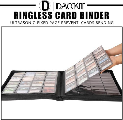 D DACCKIT Card Binder - 16 Pocket Album for 1024 Trading & Sports Cards | Model A, Golden Yellow