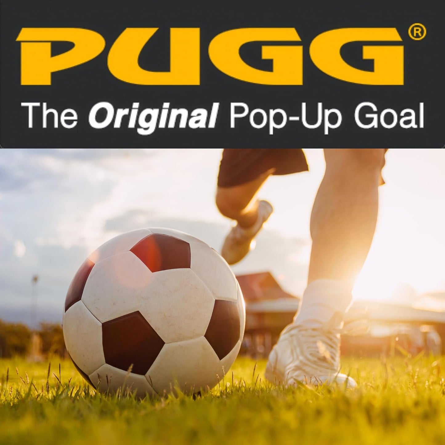 PUGG Pop Up Soccer Goals - Portable Training Equipment with Knitted Poly Net - Includes 2 Goals & Carry Bag