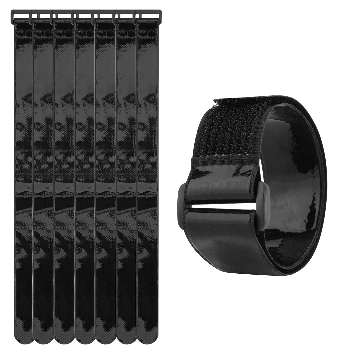 Cinch Straps with Anti-Slip Silicone Strips, 1 x 14" Hook & Loop Fastening Cable Strap Heavy Duty Multipurpose Straps for Extension Cord Cable Ropes Bike RV & Hose Organization Storage