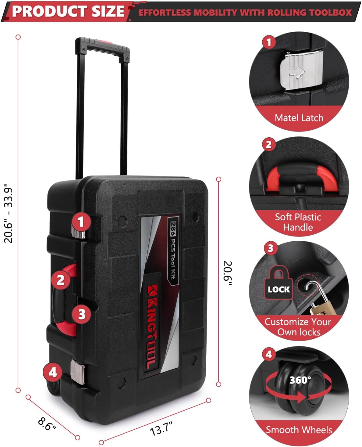149-Piece KingTool Home Repair Tool Kit - Complete Mechanic Set with Toolbox for Home, Office & College