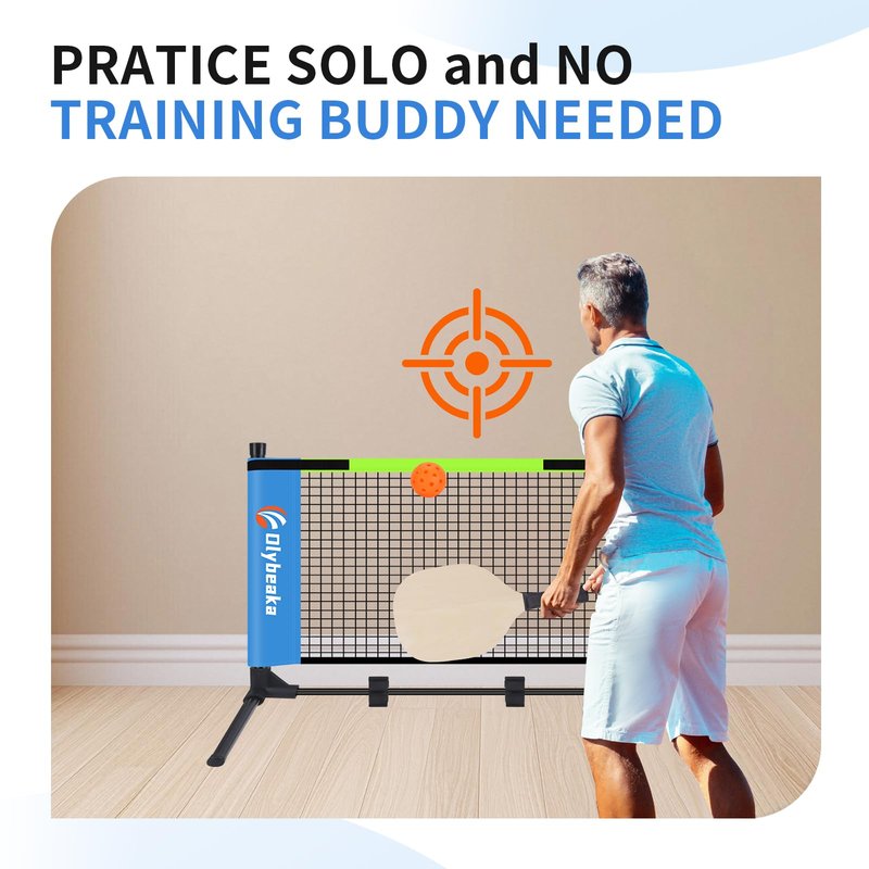 Mini Pickleball Net for Beginners Pros, Half Court Small Size Portable Pickleball Net for Driveway Backyard Outdoor Indoor with 3 Pickleballs Carry Bag, Chalk (Blue, 5ft)