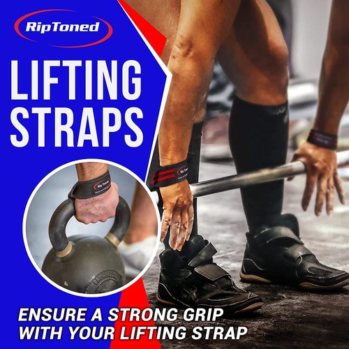 Rip Toned Performance Wrist Straps for Weightlifting – 23" Padded Lifting Straps for Men & Women – Cotton Gym Straps for Deadlifts, Strength Training, Bodybuilding & Powerlifting – Grey Camo