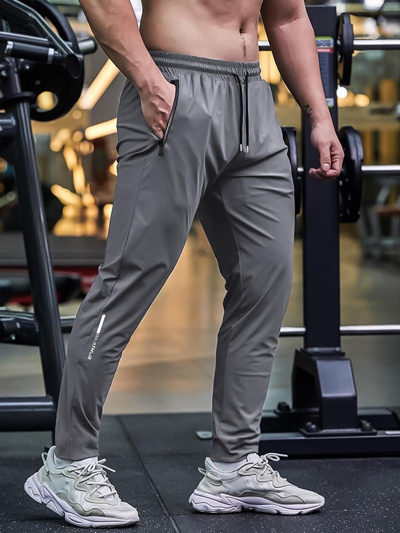 XYXYING 3 Pack Men's Quick Dry Sweatpants for Running, Gym Training - Lightweight Stretch Jogging Pants with Zippered Pockets