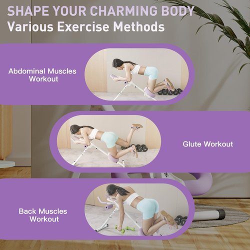 CRYSTAL FIT Ab Machine, Ab Workout Equipment Abdominal Trainer, Adjustable Abdominal Exercise Machine at Home Gym for Stomach Workout with LCD Monitor