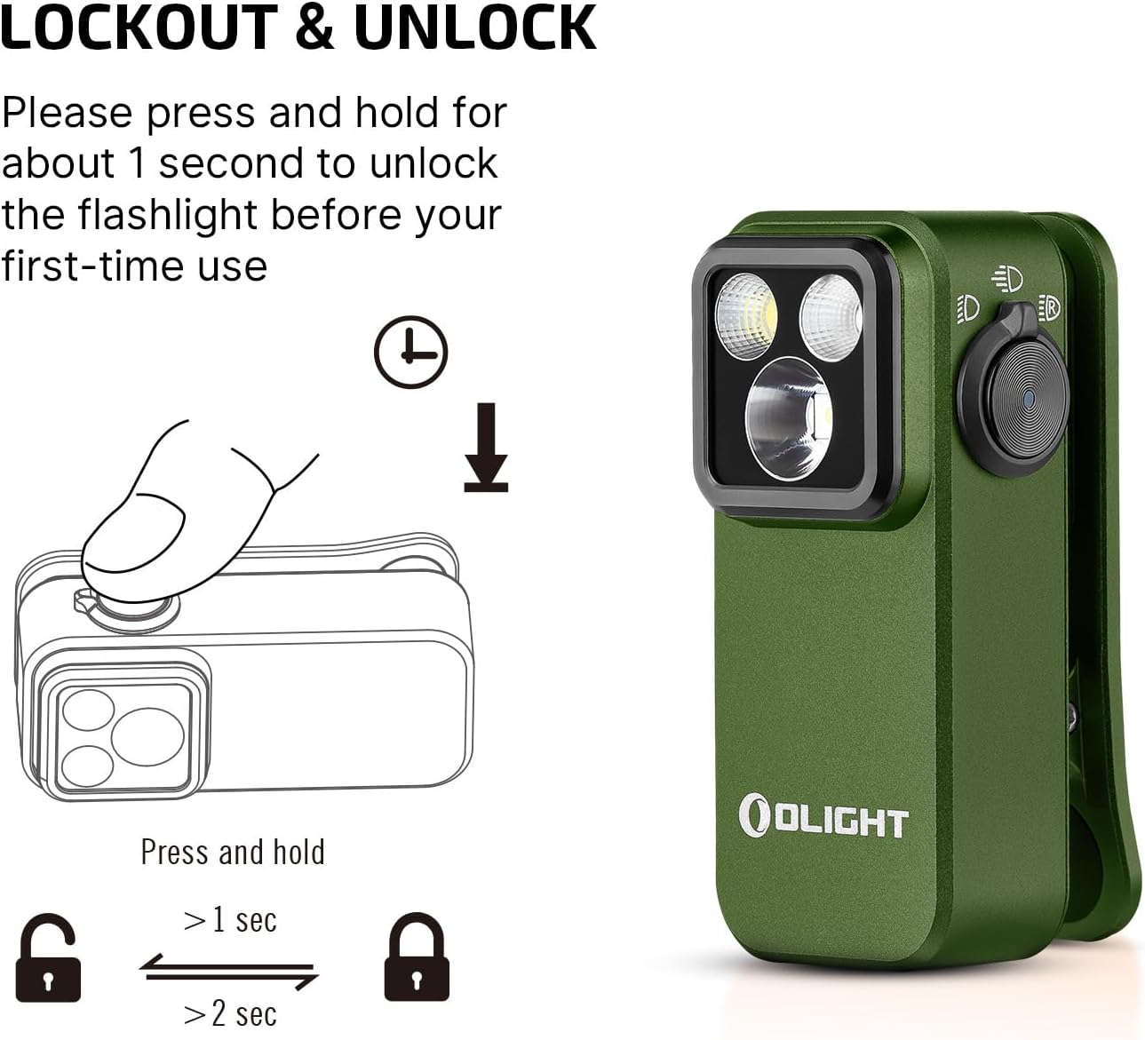 OLIGHT Oclip Pro Rechargeable EDC Flashlight - 500 Lumens, Magnetic Clip-On Light for Outdoor & Indoor Use