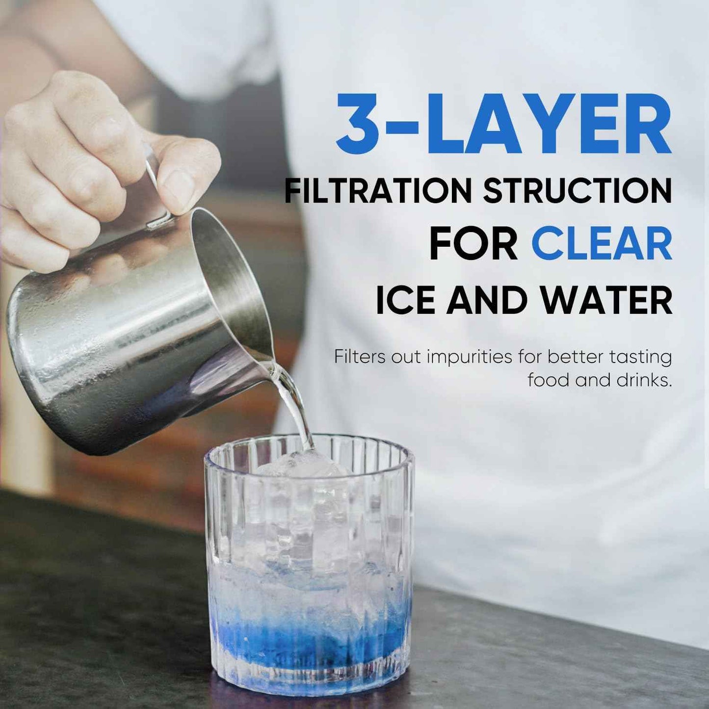 PUREPLUS PRO Refrigerator Water Filter Replacement - NSF Certified 3-Pack for HDX FMG-1, PL-100, WFC1201